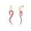 925 Sterling Silver Ruby Diamond Serpentine Earrings - Image 5