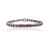 925 Sterling Silver Ruby Diamond Tennis Bracelet