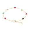 925 Sterling Silver Ruby Emerald and Blue Sapphire Gemstone Bracelet - Image 3