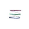 Triple ring in sterling silver with ruby, emerald and sapphire stones