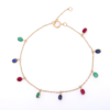925 Sterling Silver Ruby Emerald & Blue Sapphire Bracelet