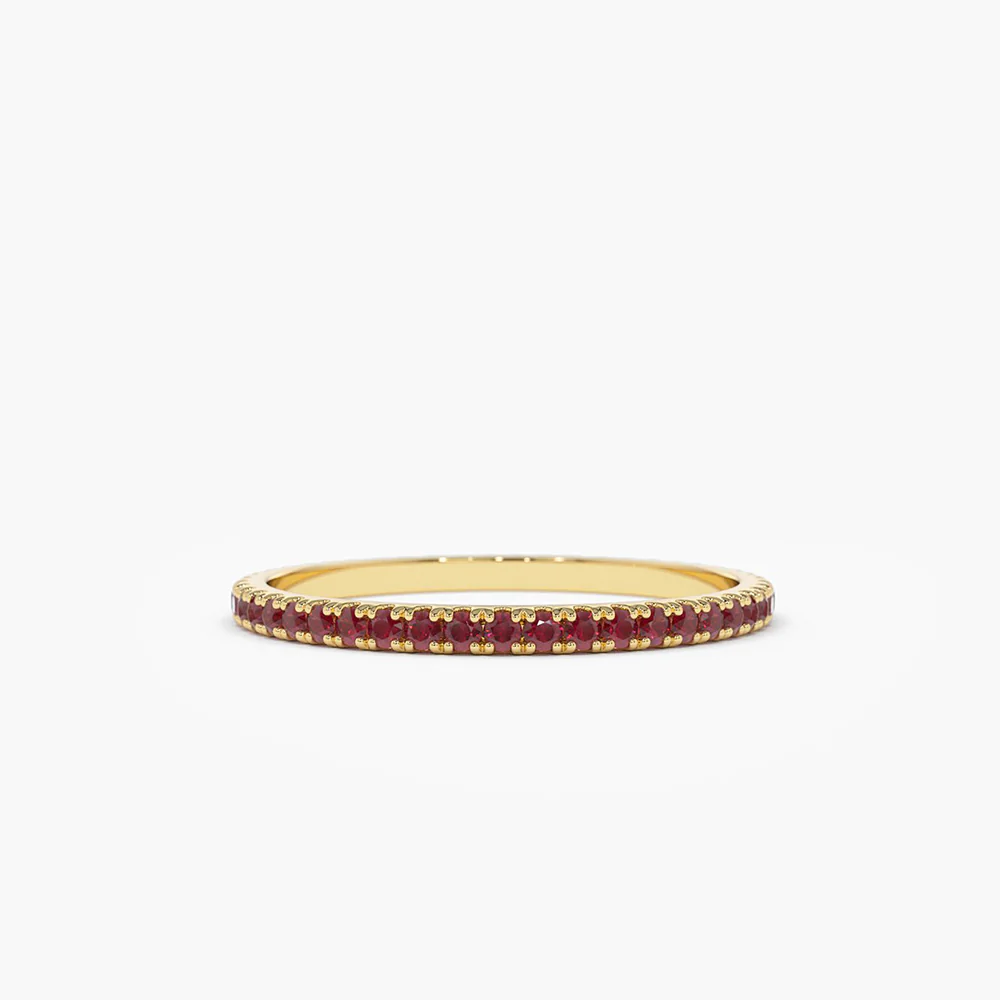 925 Sterling Silver Ruby Eternity Band