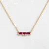 925 Sterling Silver Ruby Fringe Necklace