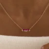 925 Sterling Silver Ruby Fringe Necklace - Image 3