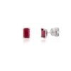 925 Sterling Silver stud earrings with thick gold plating and ruby stones
