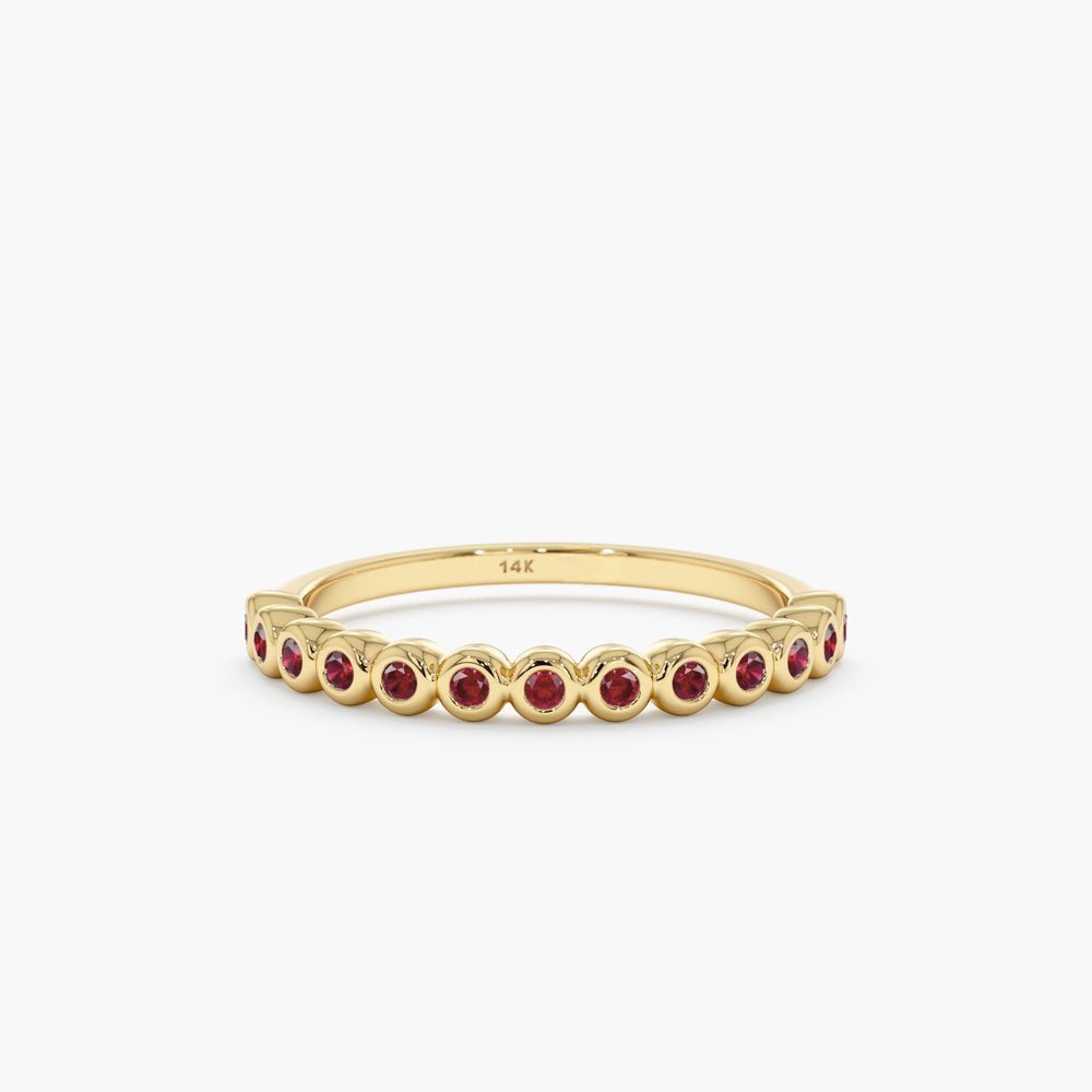 925 Sterling Silver Ruby Half Eternity Band