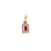 925 Sterling Silver Ruby Halo Diamond Pendant