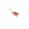 925 Sterling Silver Ruby Halo Diamond Pendant - Image 3