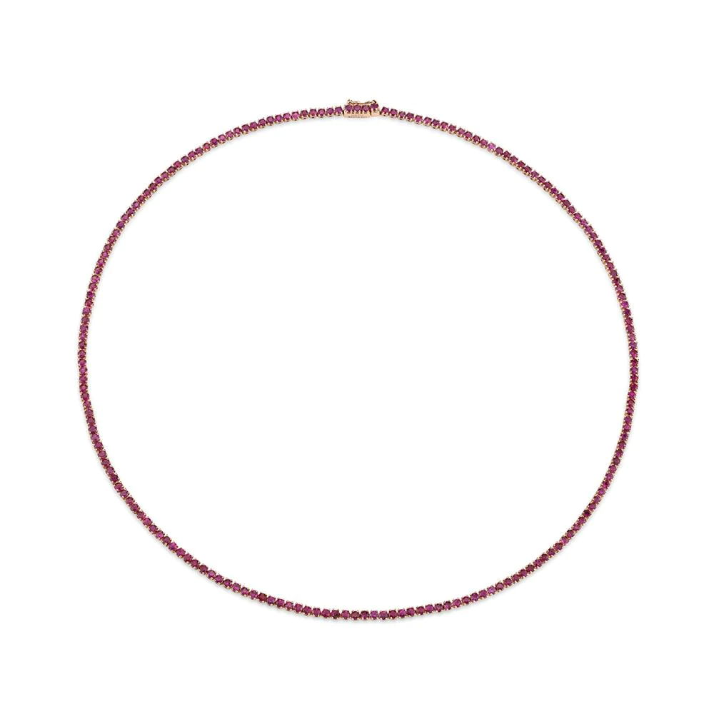925 Sterling Silver Ruby Hepburn Choker