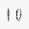 925 Sterling Silver Ruby Huggie Hoop Earrings - Image 2