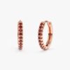 925 Sterling Silver Ruby Huggie Hoop Earrings - Image 6