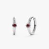 925 Sterling Silver Ruby Huggies - Image 2