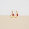 925 Sterling Silver Ruby Huggies - Image 3