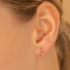 925 Sterling Silver Ruby Huggies - Image 6
