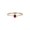 925 Sterling Silver Ruby Minimalist Ring