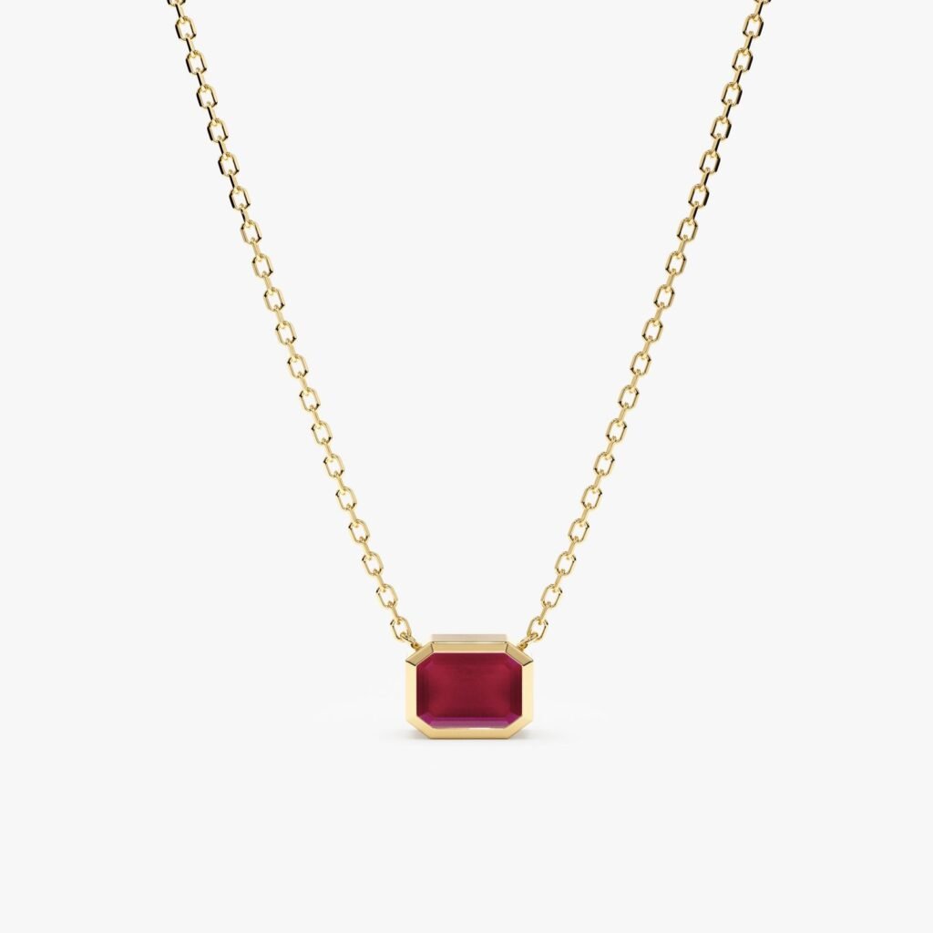 925 Sterling Silver Ruby Necklace