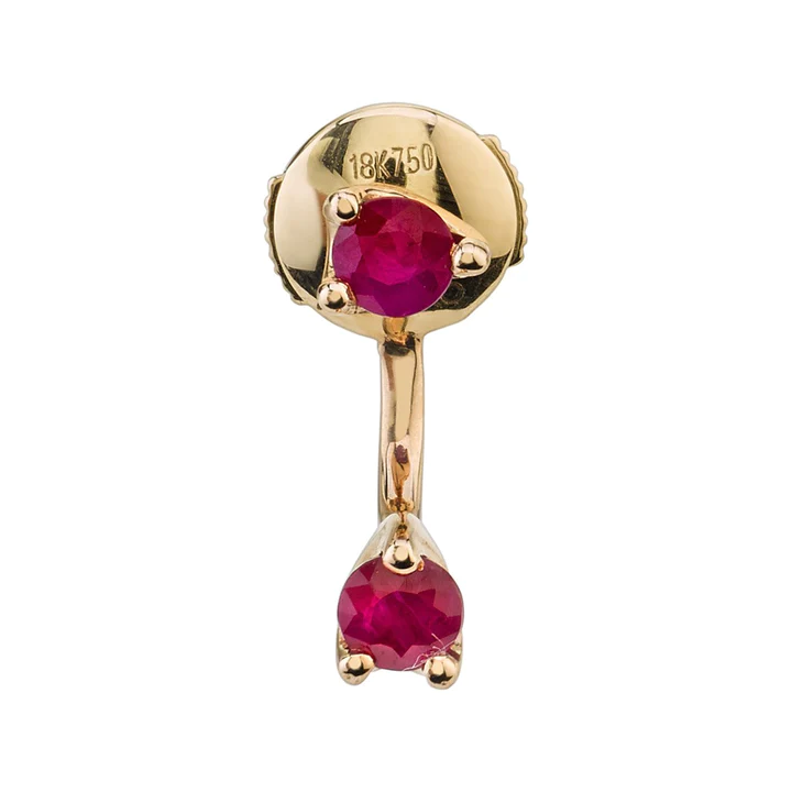925 Sterling Silver Ruby Orbit Earring