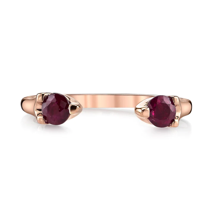925 Sterling Silver Ruby orbit ring