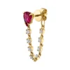 925 Sterling Silver ruby pear loop earrings with modern silhouette