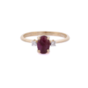 925 Sterling Silver ruby ring with oval gemstone
