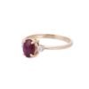 Gold-plated sterling silver ring with prong-set oval ruby