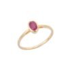 925 Sterling Silver Ruby Ring with prong-set oval ruby