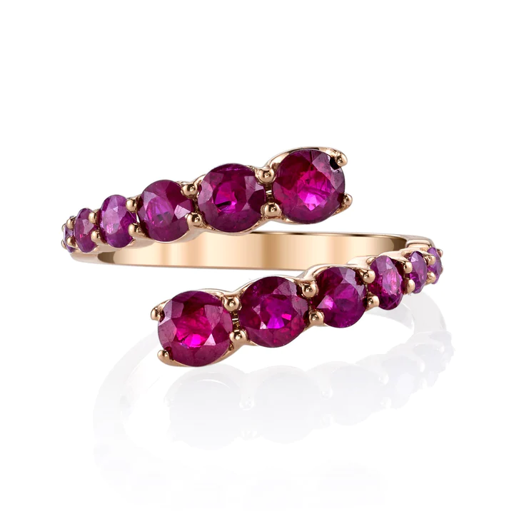 925 Sterling Silver Ruby Twist Ring