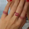 925 Sterling Silver Ruby Twist Ring - Image 2