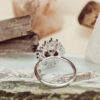 Distinctive rustic diamond ring in 925 Sterling Silver