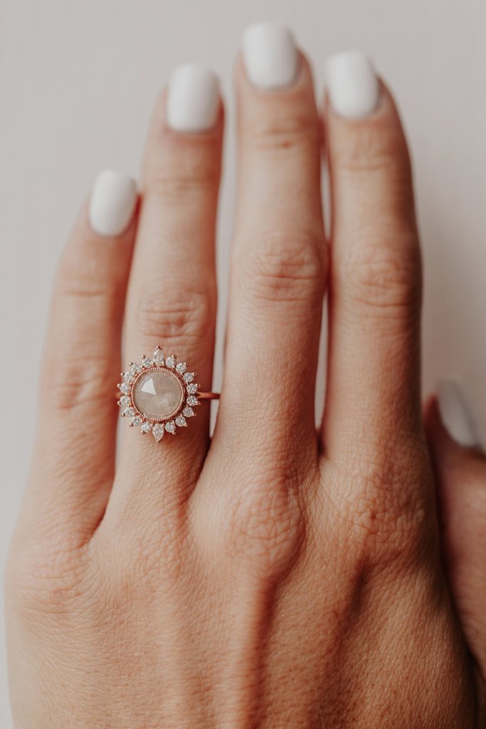 925 Sterling Silver Rustic Diamond Ring