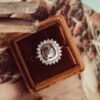 925 sterling silver rustic diamond ring with a premium CZ stone