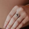 Statement ring design with a distinctive organic-inspired finish