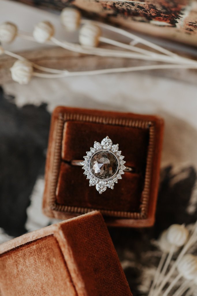925 Sterling Silver Rustic Diamond Ring
