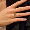 Celtic knot hexagon engagement ring in sterling silver