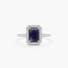 925 Sterling Silver Sapphire and Diamond Engagement Ring - Image 2