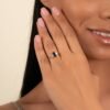 Certified sterling silver engagement ring with premium CZ stones