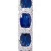 925 Sterling Silver Sapphire and Diamond Eternity Band Ring - Image 2