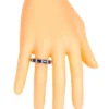 925 Sterling Silver Sapphire and Diamond Eternity Band Ring - Image 5