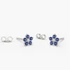 925 sterling silver stud earrings with thick gold plating and blue-white stones