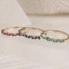 925 Sterling Silver Sapphire and Diamond Garland Ring - Image 4