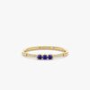 925 Sterling Silver Sapphire and Diamond Ring