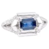 925 Sterling Silver Sapphire and Diamond Wedding Ring