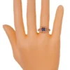 925 Sterling Silver Sapphire and Diamond Wedding Ring - Image 4