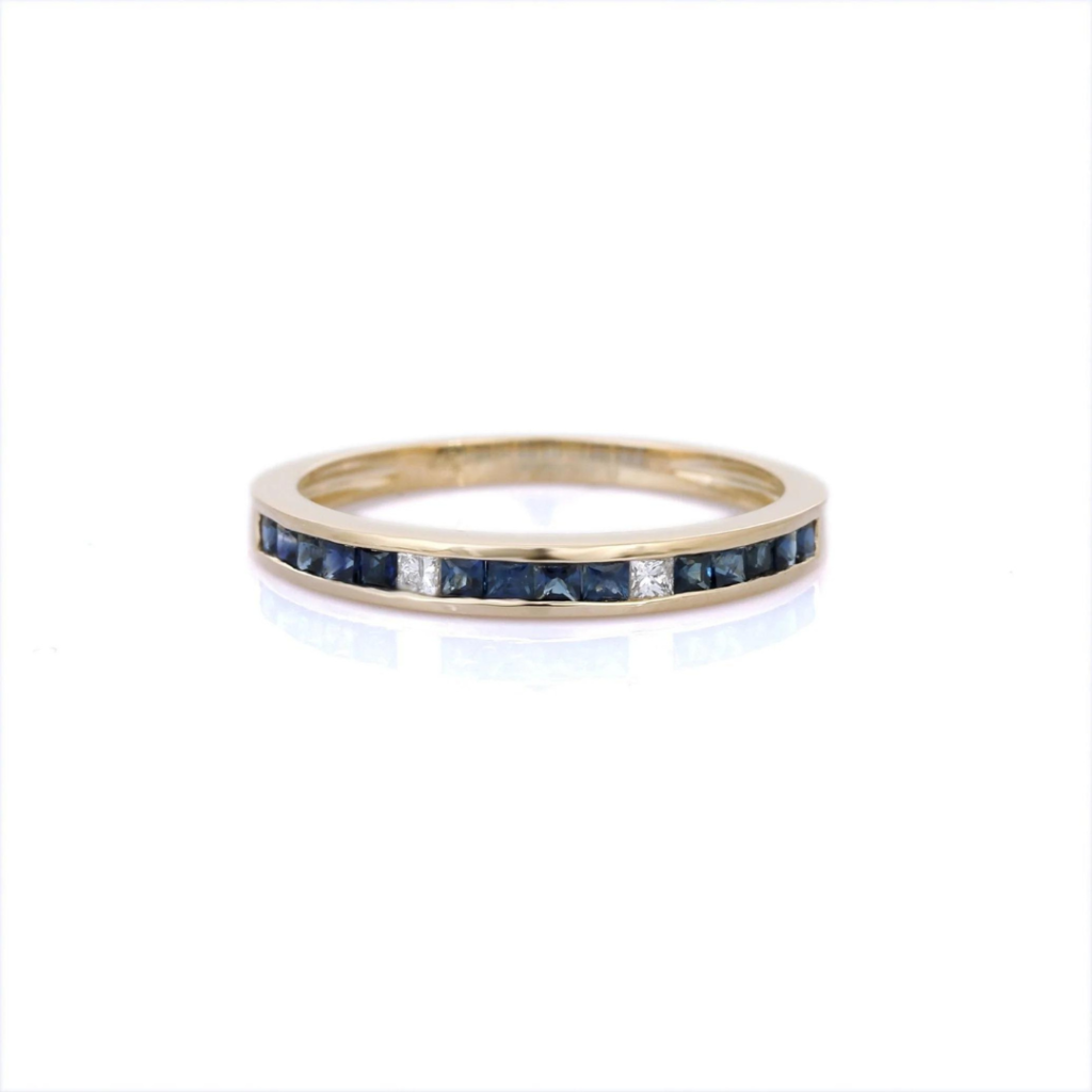 925 Sterling Silver Sapphire Band Ring