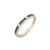 Band ring with thick gold plating and blue gemstones