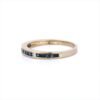 Elegant sapphire band ring with two small diamond accents