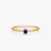 925 Sterling Silver Sapphire Chain Ring