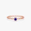 925 Sterling Silver Sapphire Chain Ring - Image 2