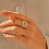 925 Sterling Silver Sapphire Diamond Evil Eye Ring - Image 3