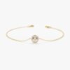 925 Sterling Silver Sapphire Diamond Happy Face Bracelet